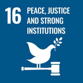 Decal for the United Nations Sustainable Development Goal 16: Peace, Justice and Strong Institutions