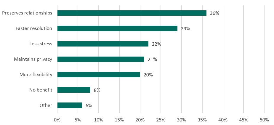 Figure 9: Top Benefits of Using an Informal Process according to Survey Respondents (OIRSO Evaluation Survey)