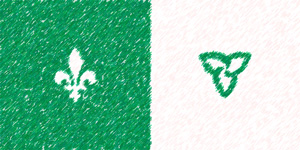 Green and white of the Franco-Ontarian flag