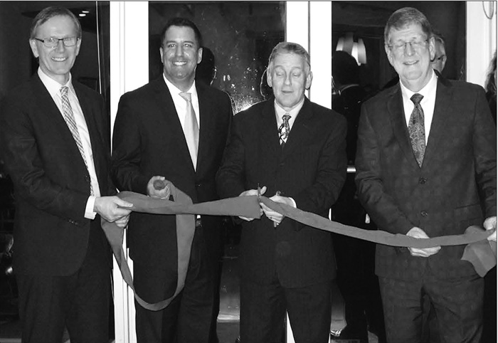From left to right: Allan Damer, Sacha Baharmand, R&eacute;jean Aucoin and the Hon. J. Michael MacDonald, Chief Justice of Nova Scotia.