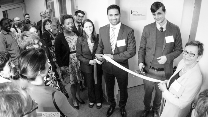 From left to  right: Ali Rachid, Director of the Centre; Pierre Asselin, president of AJEFA;  and Fernande Bergeron, Director General of AJEFA.