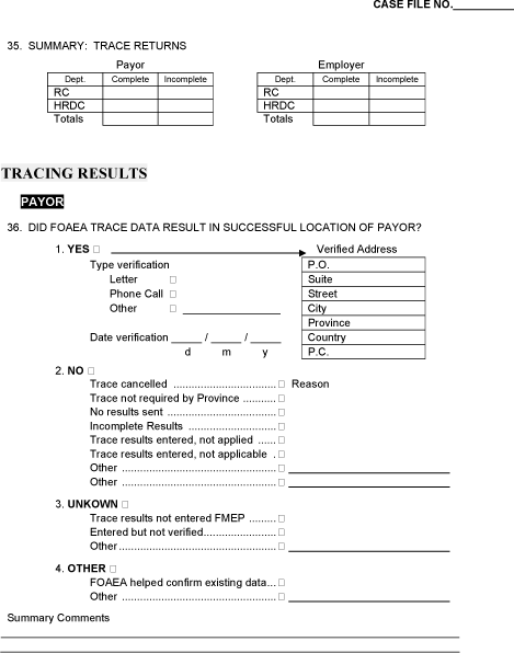 appendix: tracing pilot data collection form