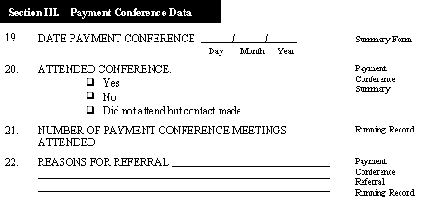 Payment Conference Outcome Assessment Form