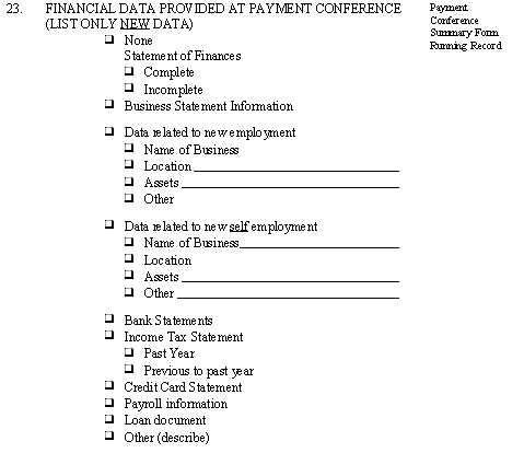 Payment Conference Outcome Assessment Form