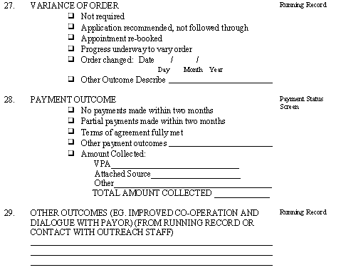 Payment Conference Outcome Assessment Form