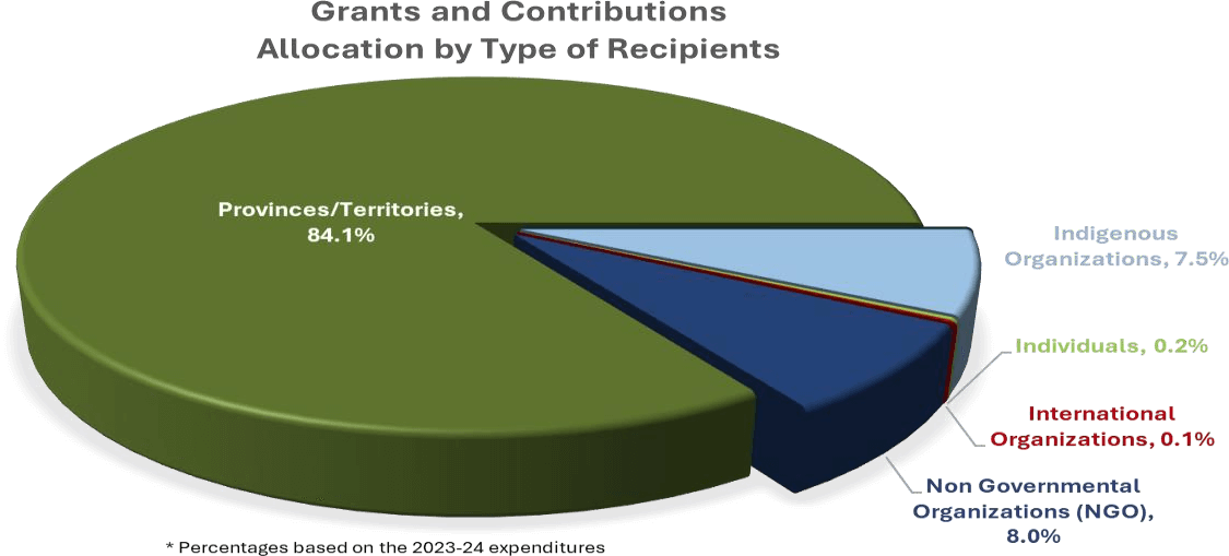 Grants and Contributions Allocation by Type of Recipients
